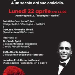 Matteotti Zaccagna Carrara 22 aprile ore 11